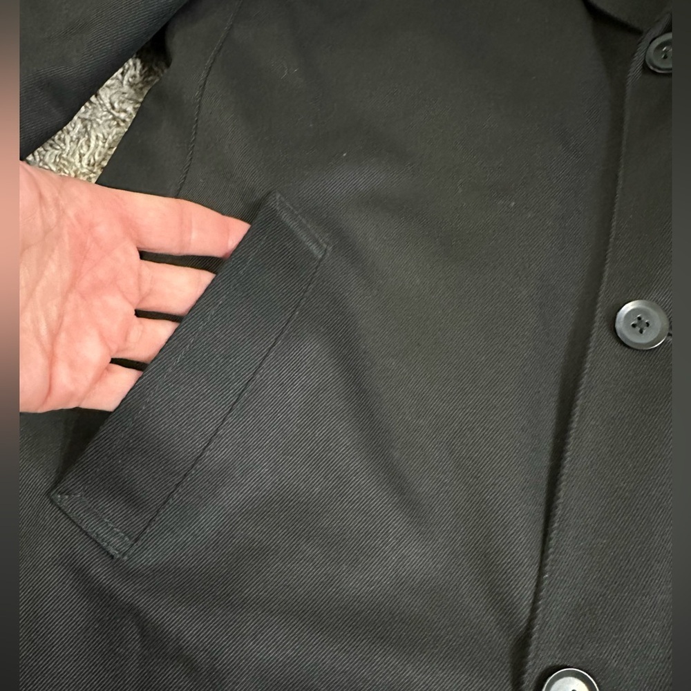 C322 J.Hilburn Custom Wool Driving Coat Black Men’s sz M Luxury Modern Overcoat - Picture 9 of 11
